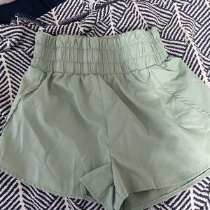 Green high waisted shorts